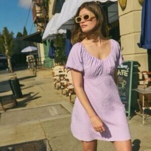 NWT Old Navy Lavender Cottagecore Smocked Mini Dress Medium